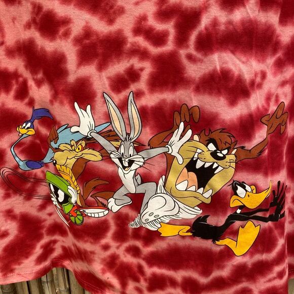 Tie Dye Looney Tunes Crew Neck Varsity Graphic Tee - Picture 5 of 6